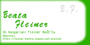 beata fleiner business card